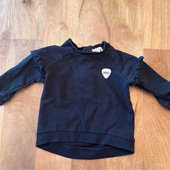 Miles the Label 12mo Black Ruffle Sweatshirt - Picture 1 of 4